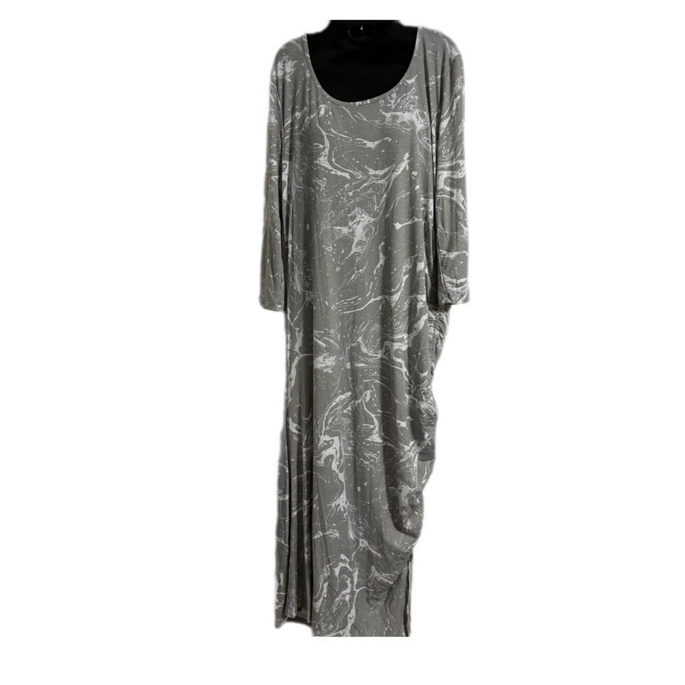 SKINNY GIRL MIDI DRESS  with slit Grey/white  SIZE XL